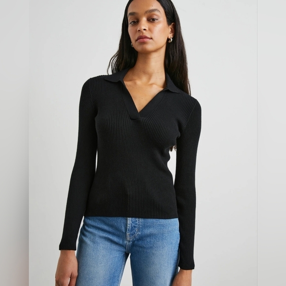 Rails Womens Black Ribbed Kennedy Sweater Size Medium NWT - Picture 3 of 16